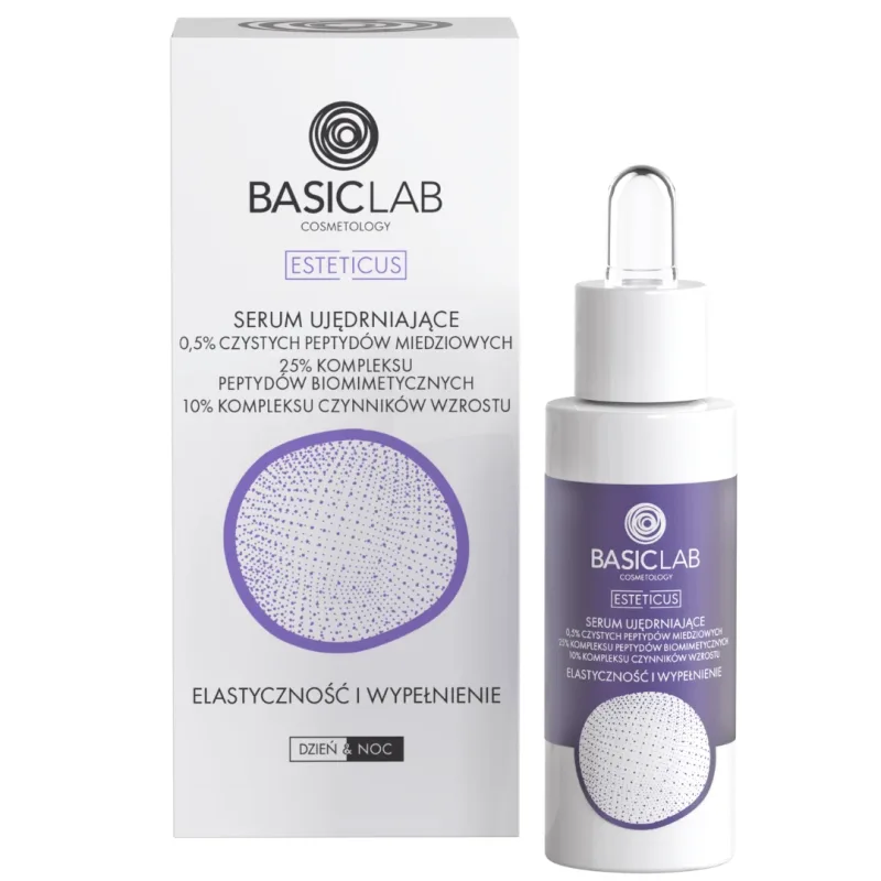 BasicLab Esteticus, Serum de fermitate 0,5% peptide de cupru pur, elasticitate și umplere, 30 ml — preț și oferte
