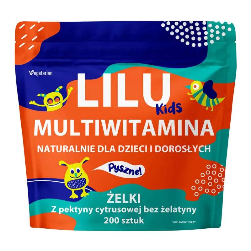 Lilu Kids Multivitamine, jeleuri naturale pentru copii și adulți, aromă de mure, 200 de bucăți — preț și oferte