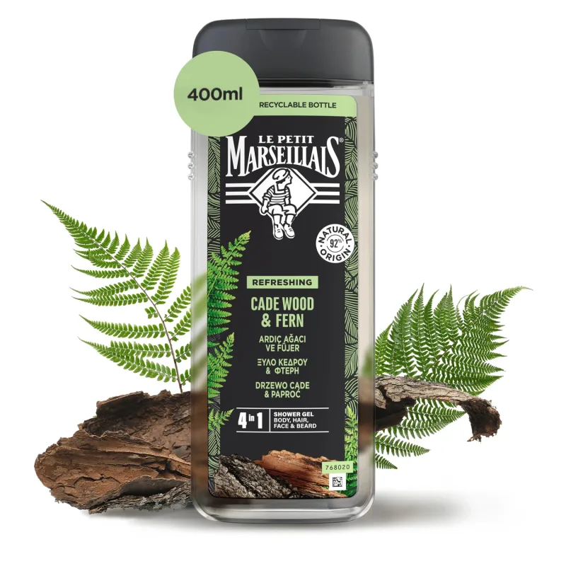 Le Petit Marseillais, Gel de duș 3 în 1 pentru bărbați, cadastru, 400 ml — preț și oferte