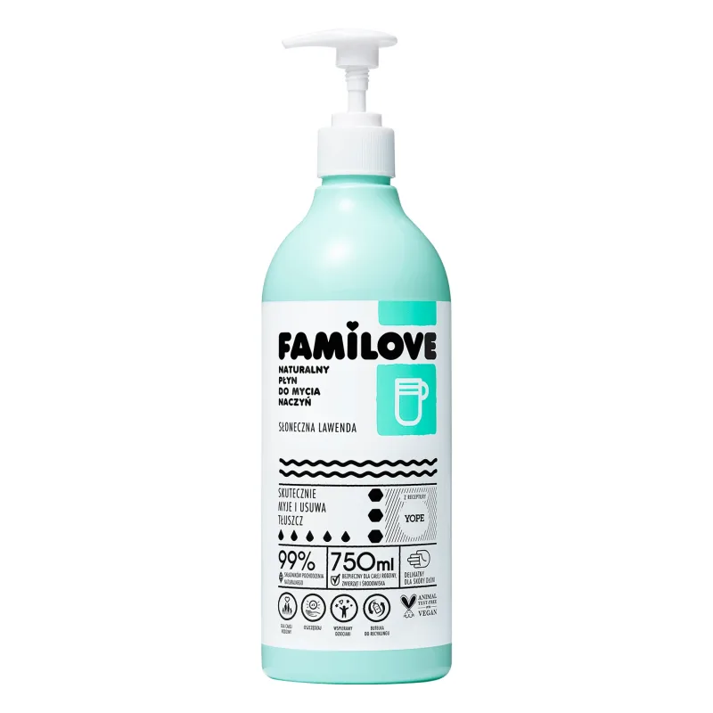 Yope Familove, detergent de vase natural, lavandă însorită, 750 ml — preț și oferte