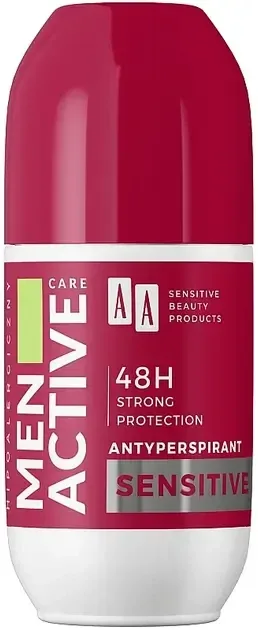 AA Men Active Care, antiperspirant pentru bărbați, roll-on, Sensibil, 50 ml