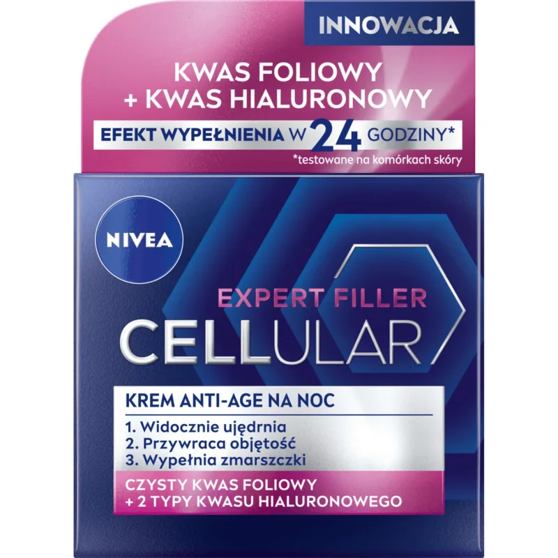 Nivea Hyaluron Cellular Filler, Cremă de noapte anti-îmbătrânire, 50 ml — preț și oferte