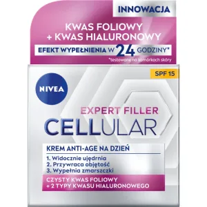 Nivea Hyaluron Cellular Filler, Cremă de zi anti-îmbătrânire, SPF 15, 50 ml