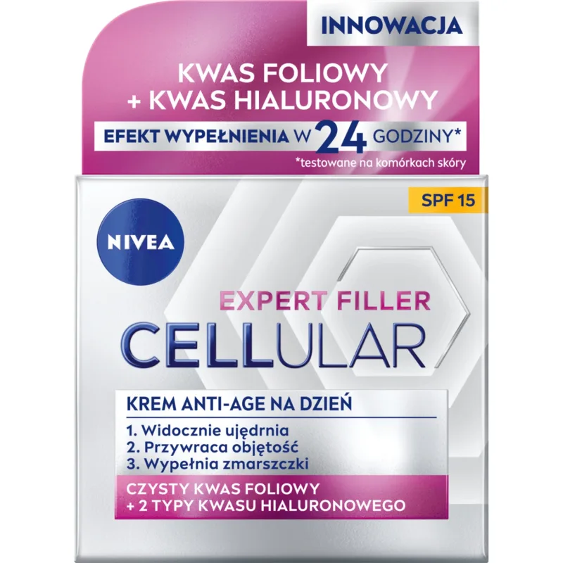 Nivea Hyaluron Cellular Filler, Cremă de zi anti-îmbătrânire, SPF 15, 50 ml — preț și oferte