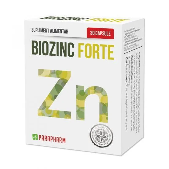 BIOZINC Forte x 30cps PARAPHARM — preț și oferte