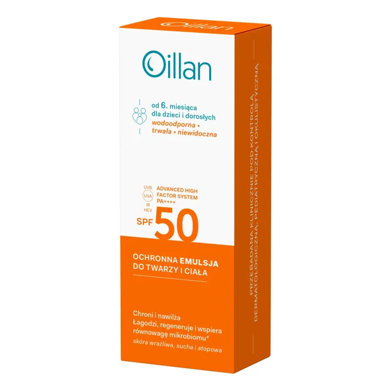 Oillan Sun, Emulsie protectoare pentru față și corp, SPF 50, 100 ml — preț și oferte