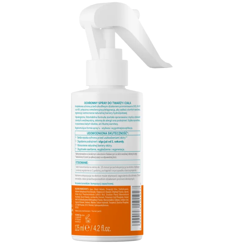 Oillan Sun, Spray de protecție pentru față și corp, SPF 50, 125 ml — preț și oferte