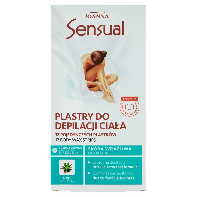 Joanna Sensual, plasturi de epilare a corpului cu aloe vera, 12 buc. — preț și oferte