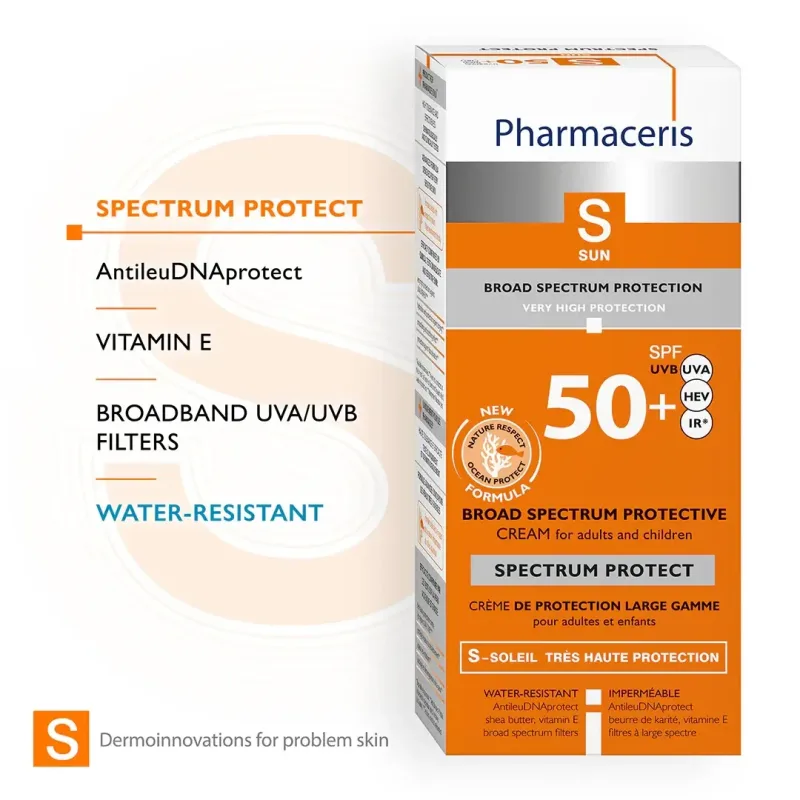 Pharmaceris S Spectrum Protect, Cremă cu spectru larg de protecție SPF 50+, 50 ml — preț și oferte