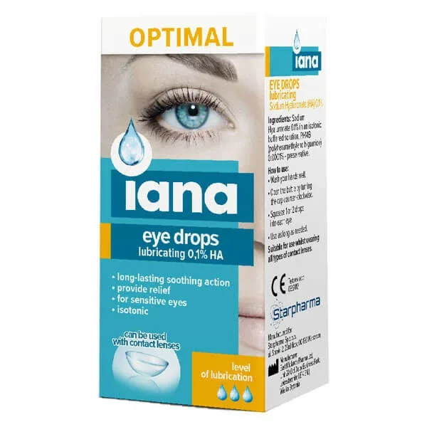 Iana Optimal, picături hidratante pentru ochi 0,1 % HA, 10 ml Starpharma — preț și oferte