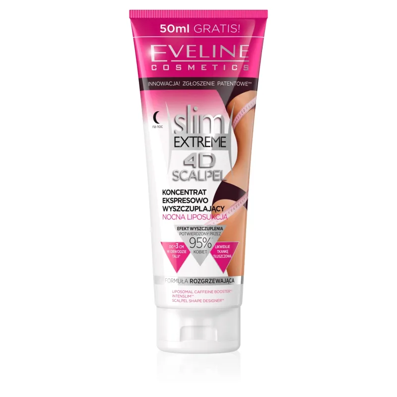 Eveline Cosmetics 4D Slim Extreme Scalpel, concentrat de slăbire expres pentru liposucția de noapte, 250 ml — preț și oferte