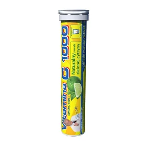 Vitamina C 1000 Uniphar, aromă de lămâie verde, 20 comprimate efervescente