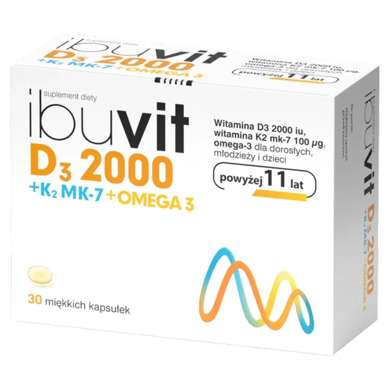 Ibuvit D3 2000 + K2 MK-7 Omega 3, 30 capsule moi Polpharma — preț și oferte