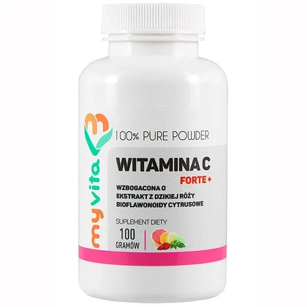 MyVita, Vitamin C Forte Plus, bioflavonoide, extract de trandafir, pulbere, 100 g — preț și oferte
