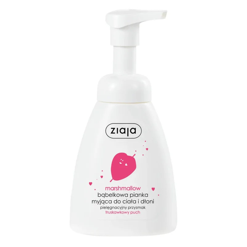 Ziaja Marshmallow, Spumă de curățare cu bule pentru corp și mâini, Căpșuni, 250 ml — preț și oferte