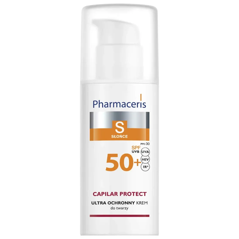 Pharmaceris S Capilar & Sun Protect, Cremă protectoare, piele vasculară și rozacee SPF 50+, 50 ml — preț și oferte