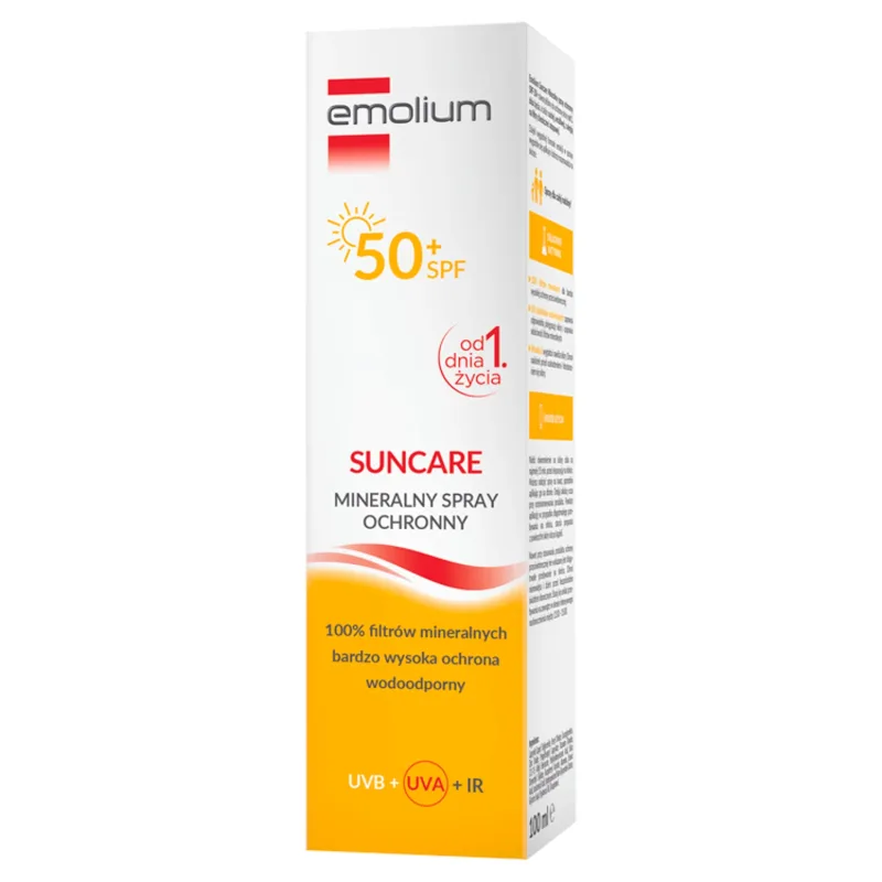 Emolium Suncare, Spray de protecție minerală pentru copii din prima zi și adulți, SPF 50+, 100 ml — preț și oferte