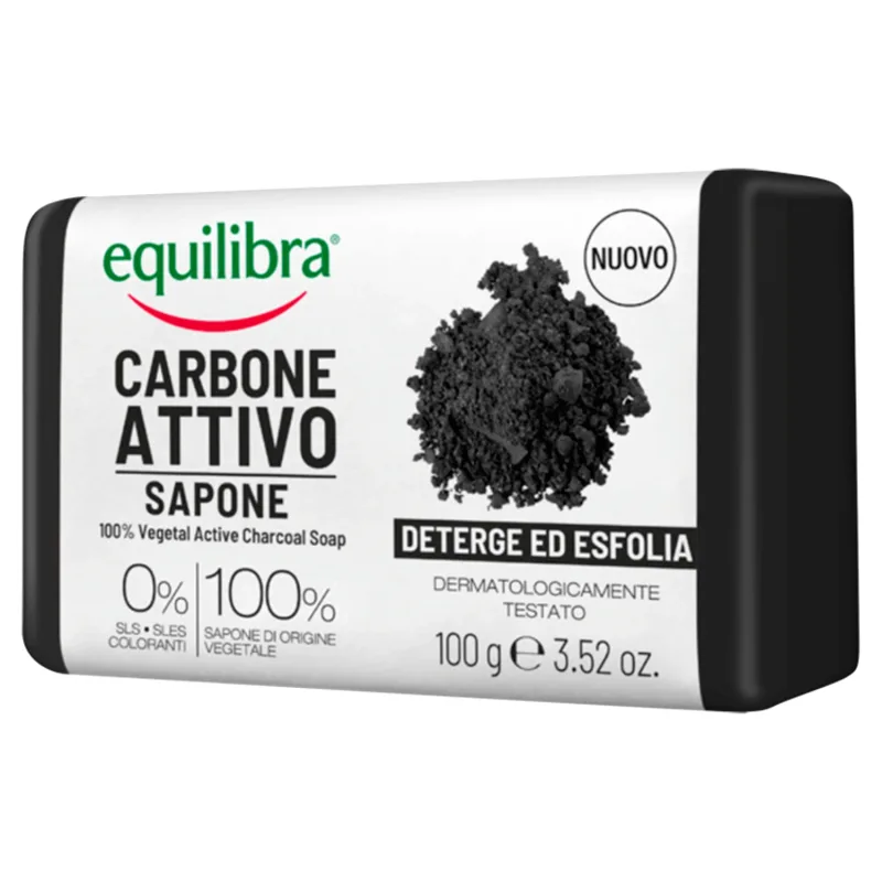 Equilibra Carbone Attivo, săpun de curățare, 100% vegetal, cu carbon activ, 100 g — preț și oferte
