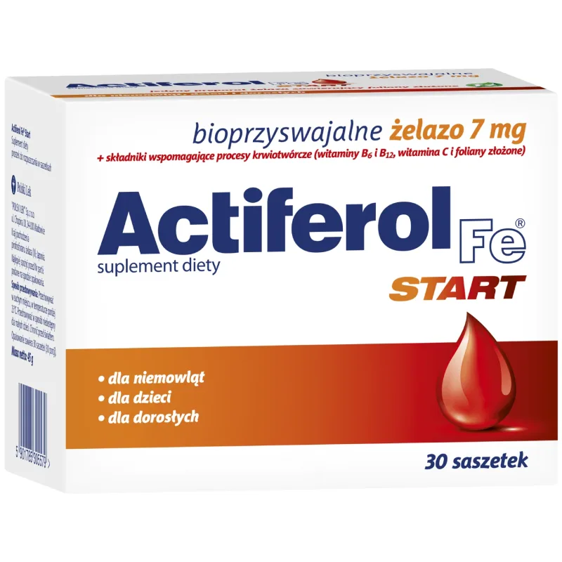 Actiferol Fe Start pentru sugari, copii și adulți, 30 de pliculețe Lek Pharmaceuticals — preț și oferte