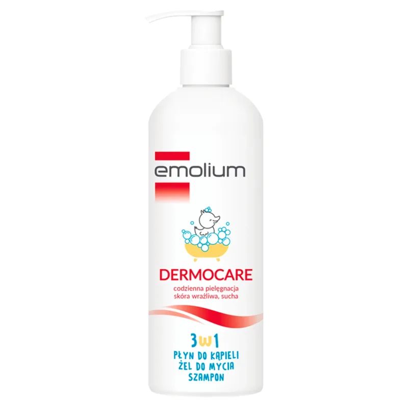 Emolium Dermocare 3în1, loțiune de baie, gel de spălare și șampon, după 1 lună, 400 ml — preț și oferte