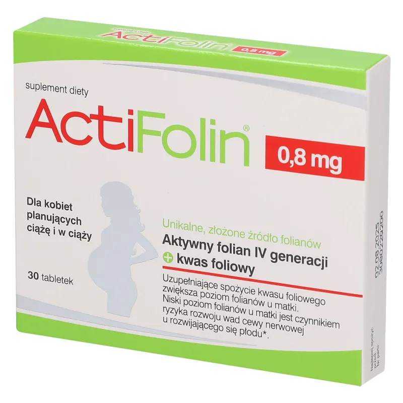 ActiFolin 0,8 mg, acid folic 800 µg, 30 comprimate Lek Pharmaceuticals — preț și oferte