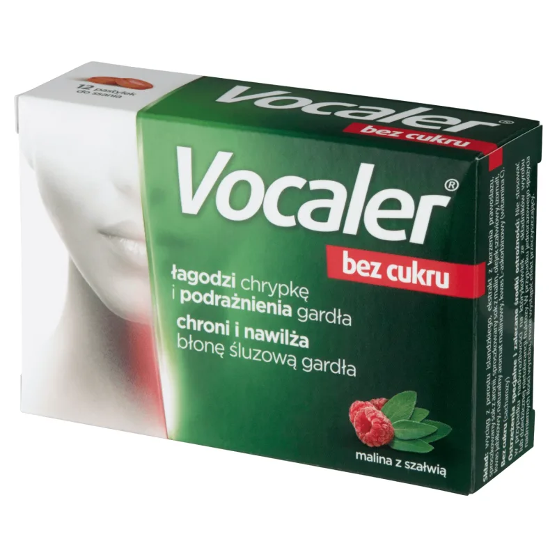 Vocaler Bez Cukru, zmeură și salvie, 12 pastiluțe AFLOFARM — preț și oferte