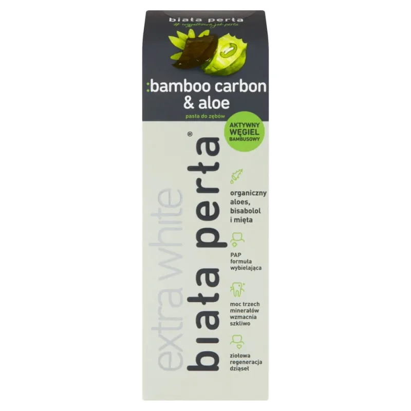 White Pearl Extra White, pastă de dinți de albire, Bamboo Carbon & Aloe, 75 ml White Pearl (Biala Perla) — preț și oferte