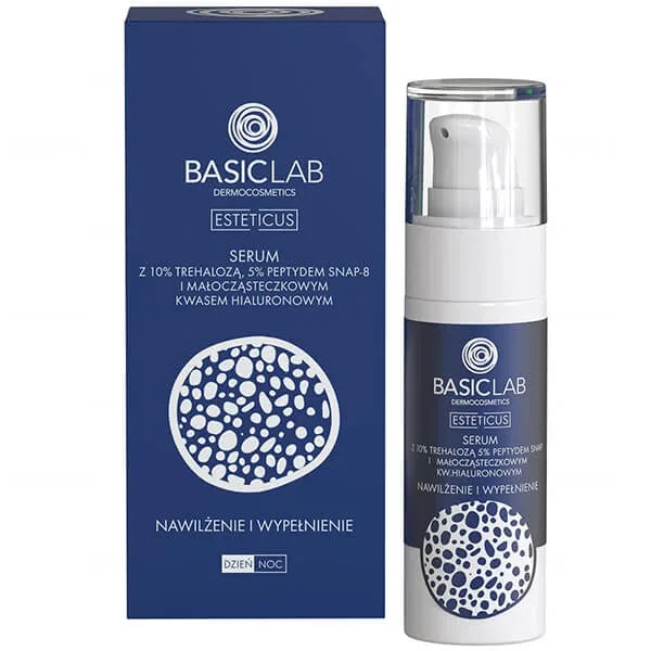 BasicLab Esteticus, ser cu trehaloză 10%, peptidă 5% și acid hialuronic, hidratare și umplere, 30 ml — preț și oferte