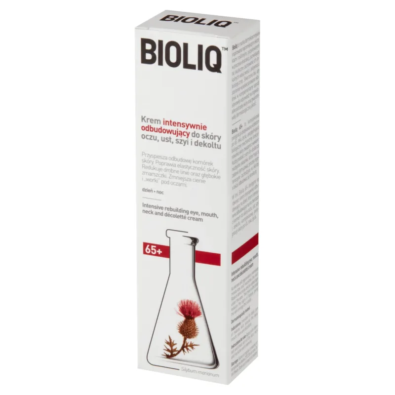 Bioliq 65+, Cremă intensă de restaurare pentru ochi, buze, gât și decolteu, 30 ml — preț și oferte