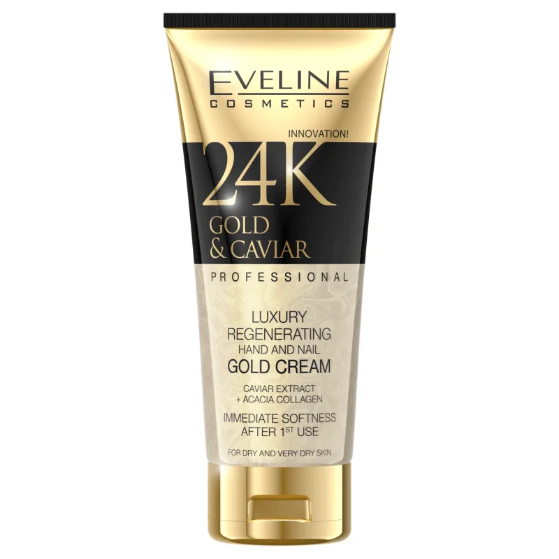 Eveline Cosmetics 24k Gold Caviar, Cremă de mâini regenerantă pentru piele uscată și foarte uscată, 100 ml — preț și oferte