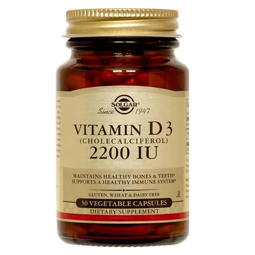 Vitamin D3 2200 UI (55 mcg), 50 capsule vegetale, Solgar — preț și oferte