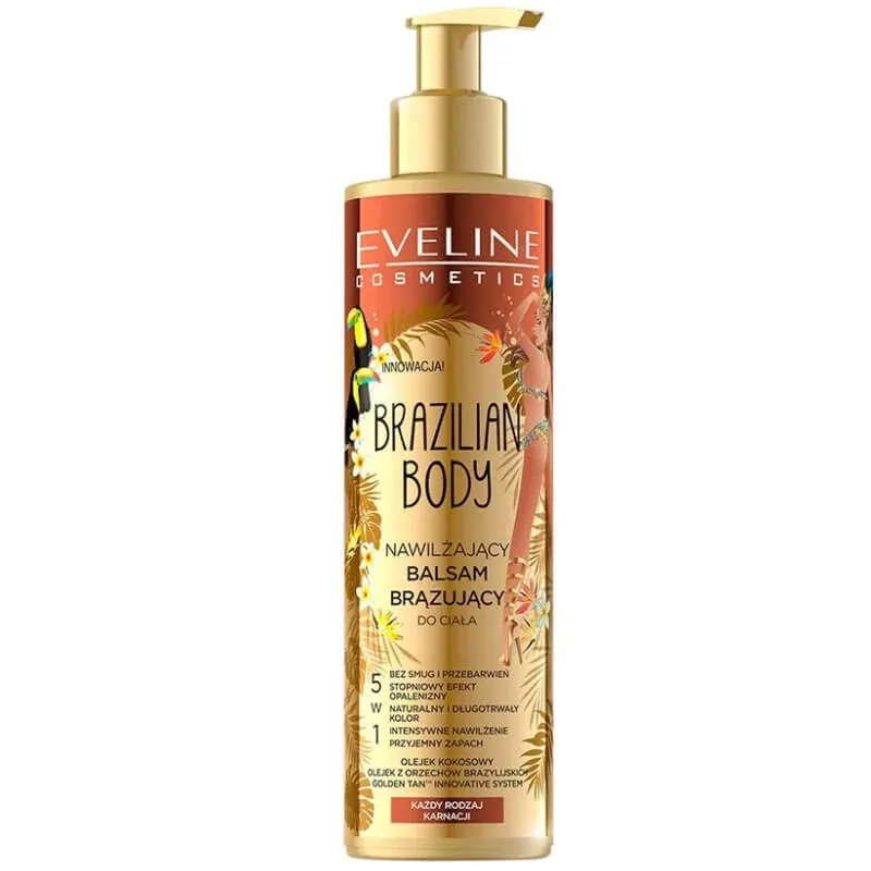 Eveline Cosmetics Brazilian Body, Loțiune de corp hidratantă și bronzantă 5 în 1, pentru toate tipurile de ten, 200 ml — preț și oferte