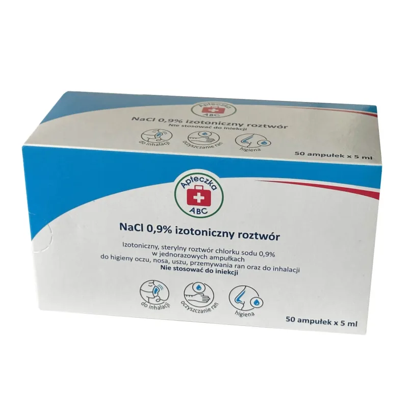 Trusa de prim ajutor ABC, soluție izotonică NaCl 0,9%, 5 ml x 50 fiole Apteczka ABC — preț și oferte