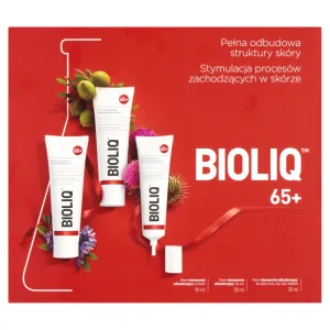Kit Bioliq 65+, Cremă de zi reparatoare, 50 ml + Cremă de noapte reparatoare, 50 ml + Cremă pentru ochi, buze, gât și decolteu, 30 ml