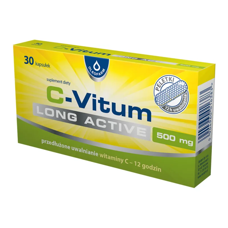 C-Vitum Long Active, vitamina C 500 mg, 30 capsule Oleofarm — preț și oferte