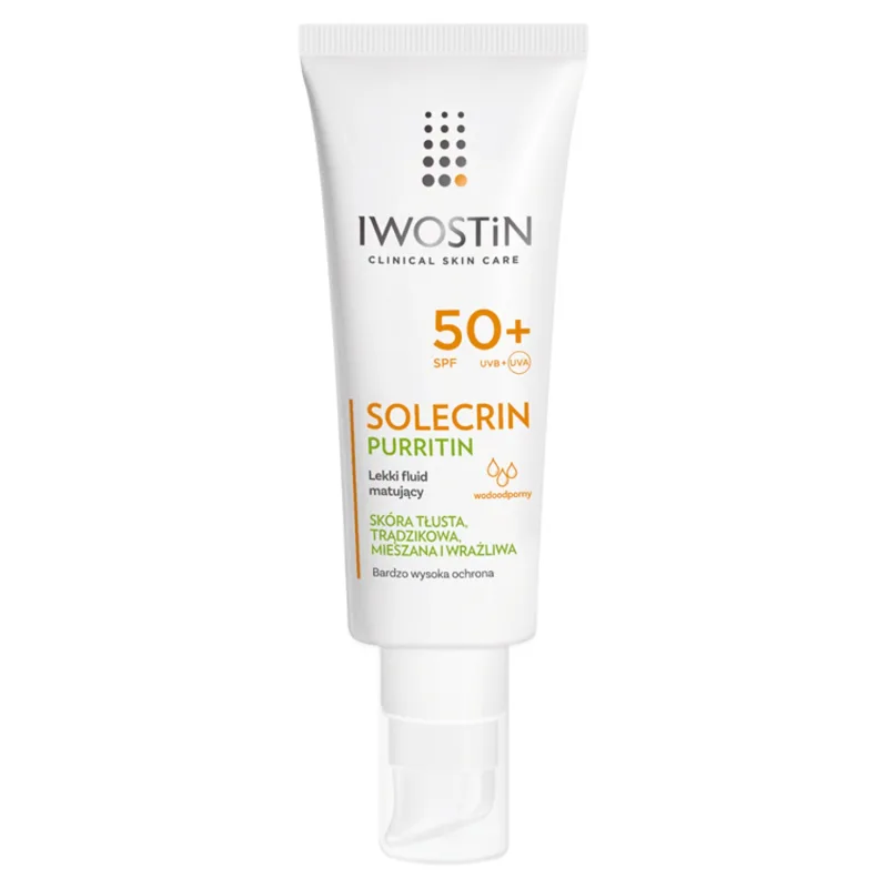 Iwostin Solecrin Purritin, Fluid matifiant ușor, SPF 50+, 40 ml — preț și oferte