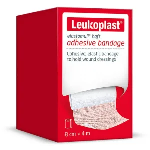 Leukoplast Elastomull Haft, bandaj coeziv, elastic, alb, 8 cm x 4 m, 1 bucată