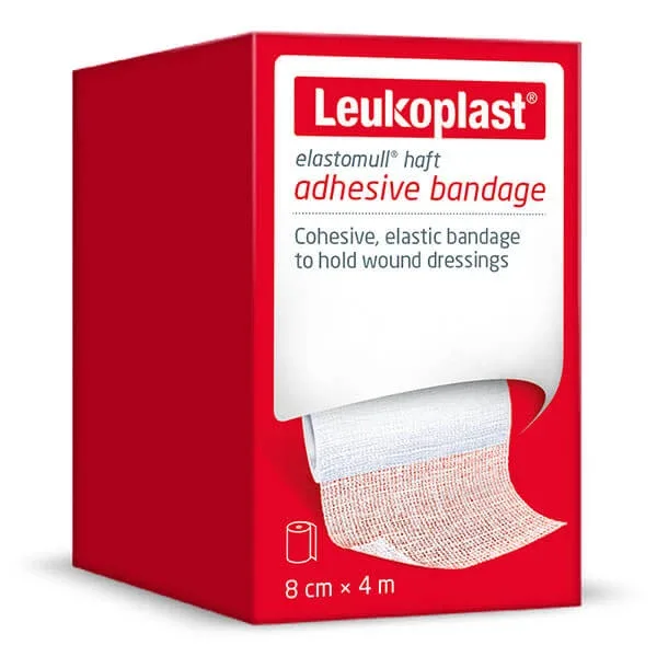 Leukoplast Elastomull Haft, bandaj coeziv, elastic, alb, 8 cm x 4 m, 1 bucată — preț și oferte