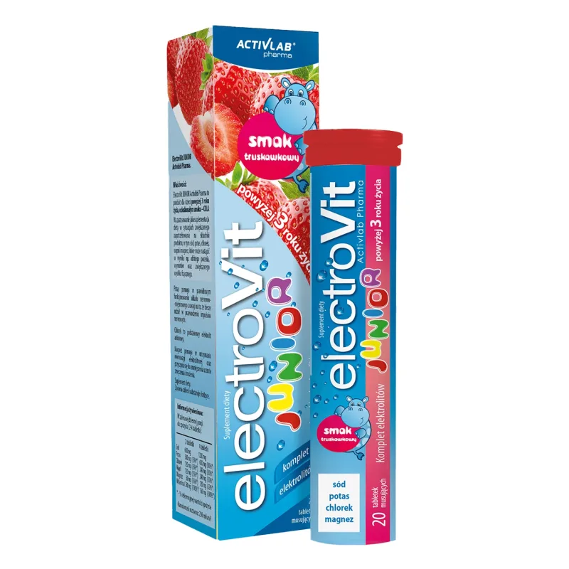 Activlab Pharma ElectroVit Junior, peste 3 ani, aromă de căpșuni, 20 comprimate efervescente — preț și oferte