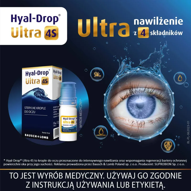 Hyal-Drop Ultra 4S, picături hidratante pentru ochi, 10 ml — preț și oferte