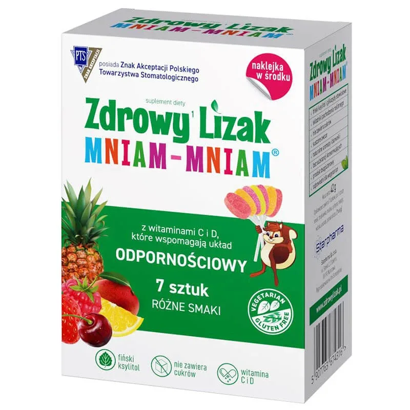 Acadea sănătoasă Yummy Yummy Yummy Lollipop, arome asortate, 7 bucăți Zdrowy Lizak — preț și oferte