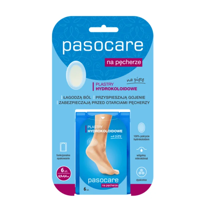 Pasocare, plasturi hidrocoloizi pentru vezicule, 6,9 x 4,4 cm, 6 bucăți — preț și oferte