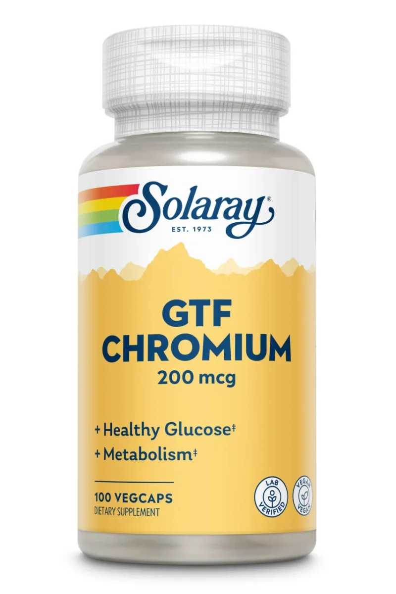 Chromium GTF 200 mcg, 100 capsule vegetale – Solaray SECOM — preț și oferte