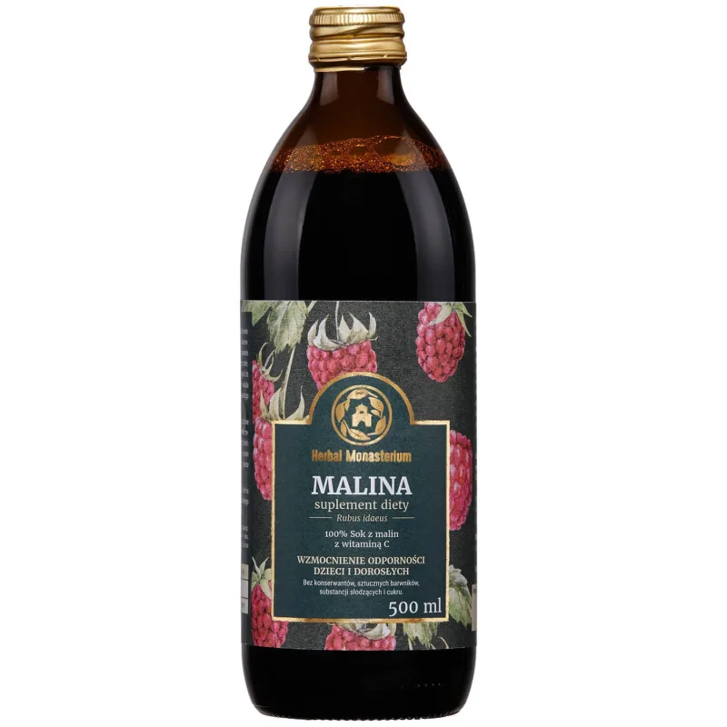 Herbal Monasterium Zmeură, 100% suc cu vitamina C, 500 ml — preț și oferte