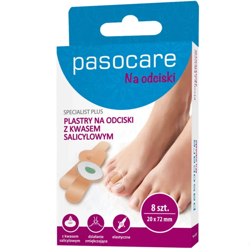 Pasocare Specialist Plus, plasturi pentru bătături, cu acid salicilic, 20 mm x 72 mm, 8 bucăți — preț și oferte