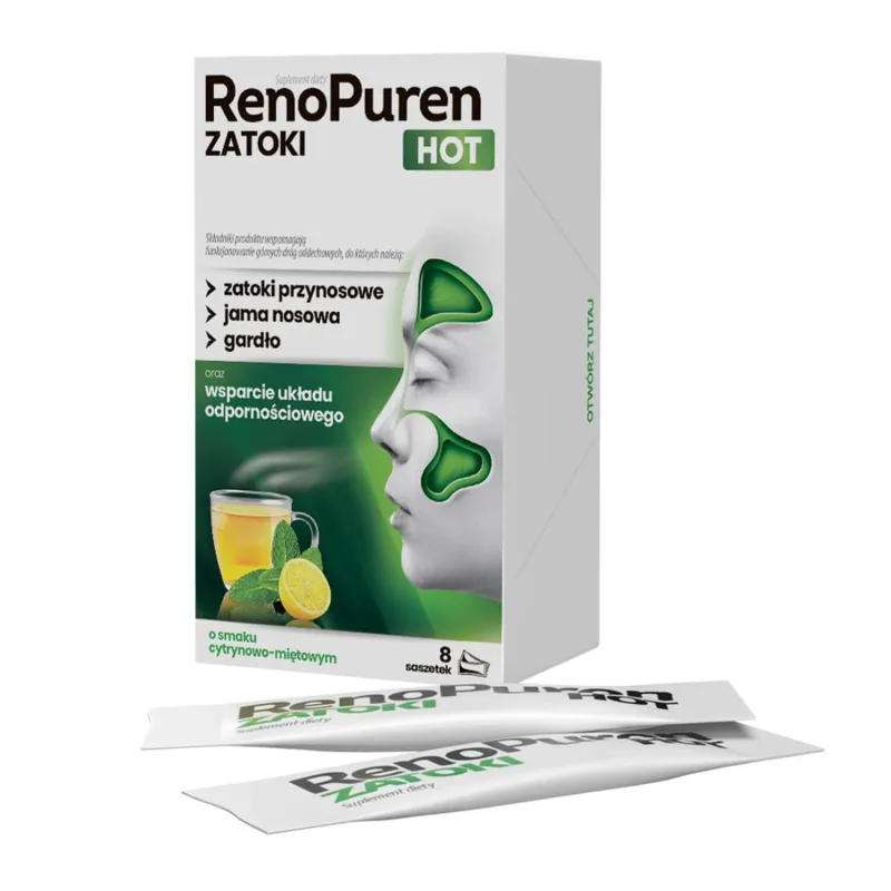 RenoPuren Zatoki Hot, aromă de lămâie și mentă, 8 pliculețe — preț și oferte
