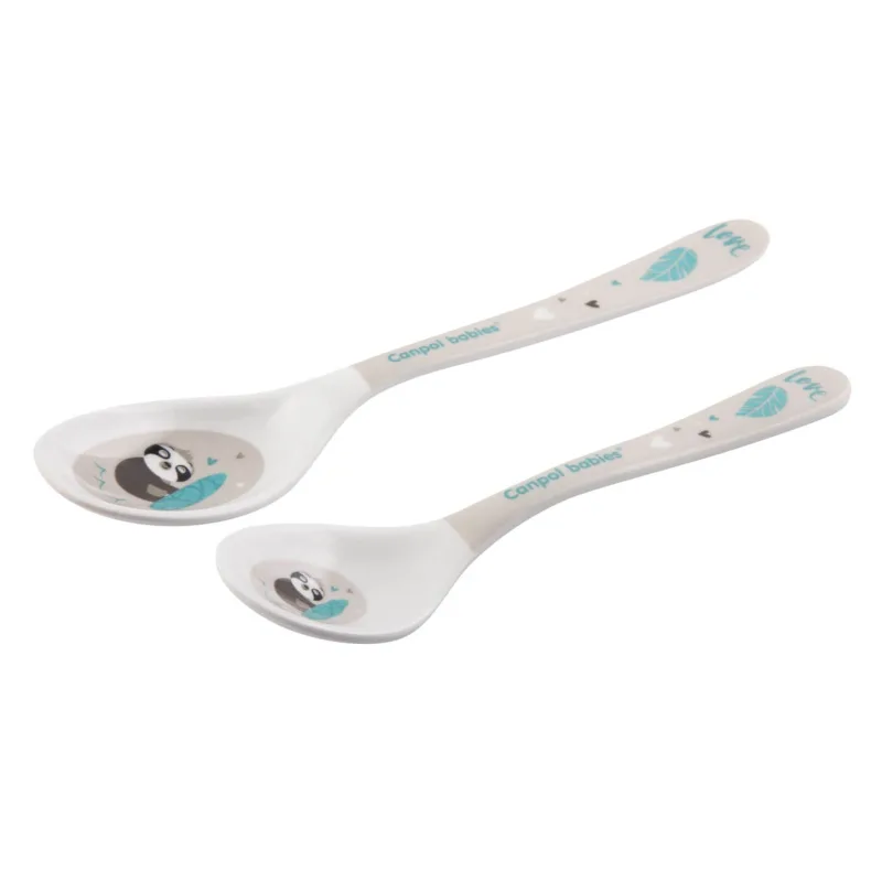 Canpol Babies, set de linguri de melamină, 4/530, Animale exotice, gri, de la 9 luni, 2 buc. — preț și oferte