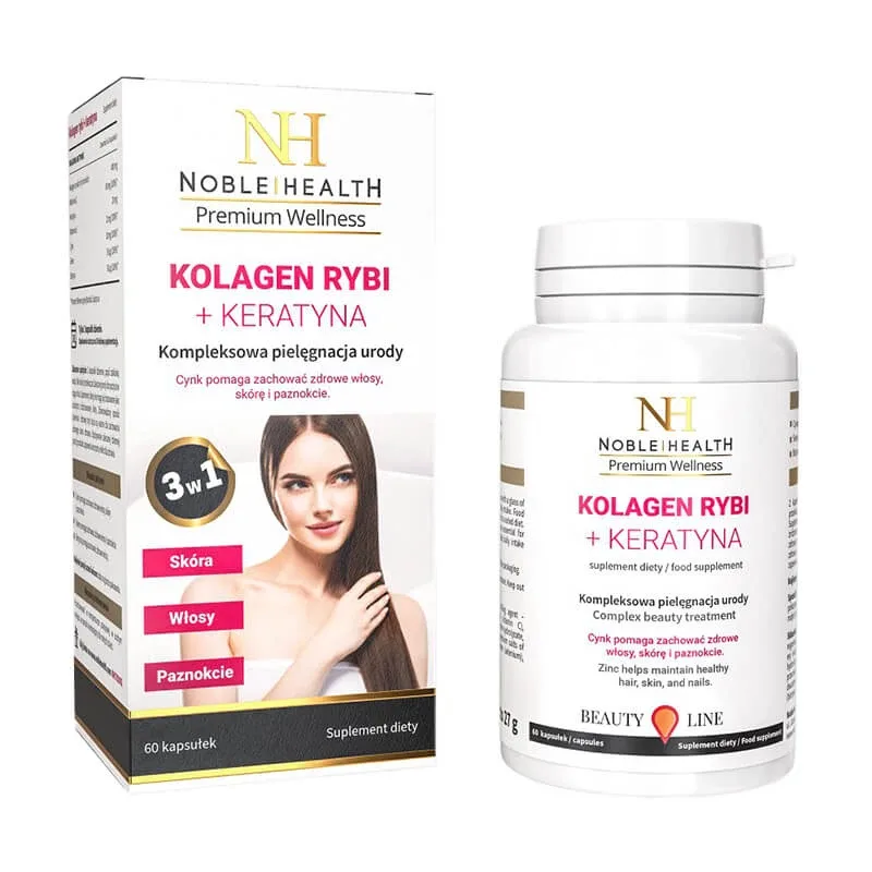 Noble Health Fish Collagen + Keratin, 60 capsule — preț și oferte