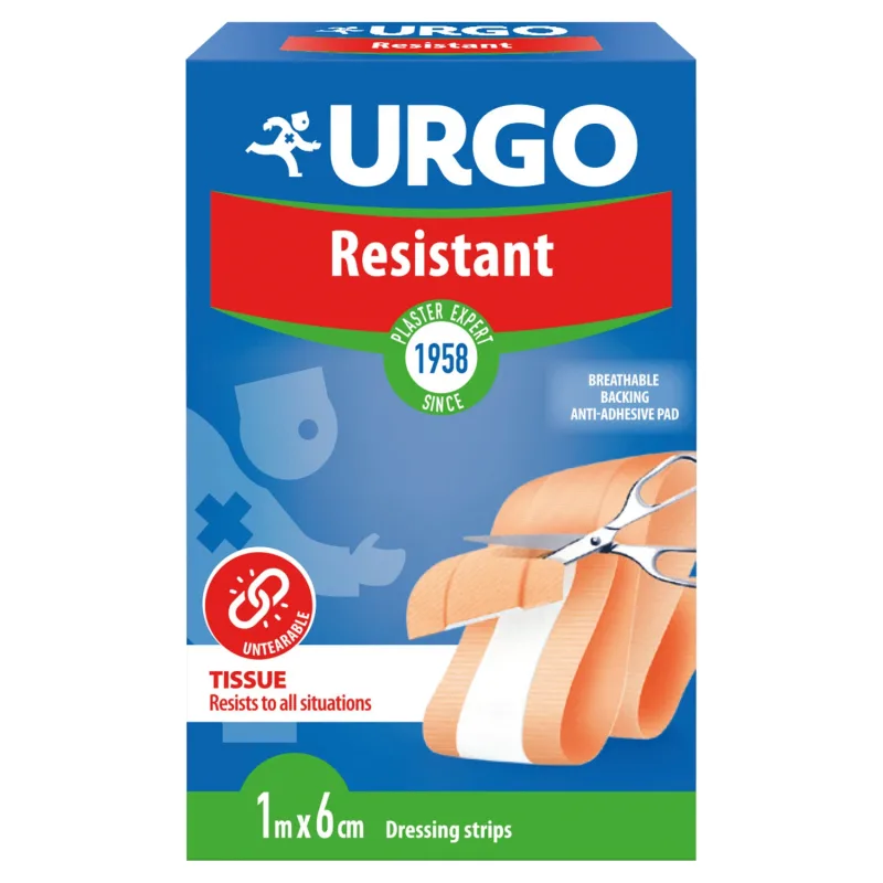 Urgo Tencuială de tăiere rezistentă, antibacteriană, nețesută, 6 cm x 1 m, 1 bucată — preț și oferte