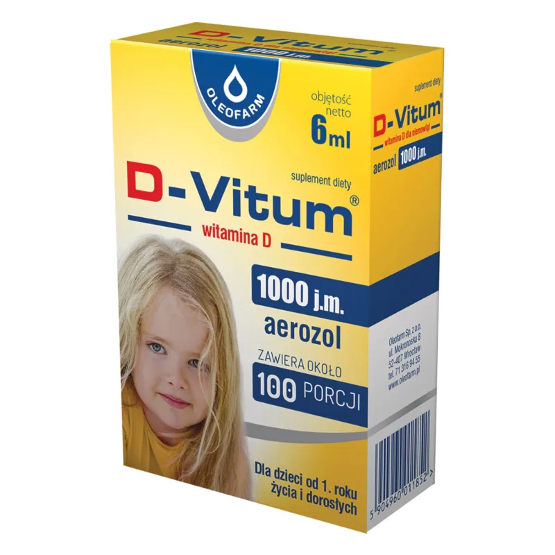 D-Vitum Forte 1000 UI, aerosol, 6 ml Oleofarm — preț și oferte